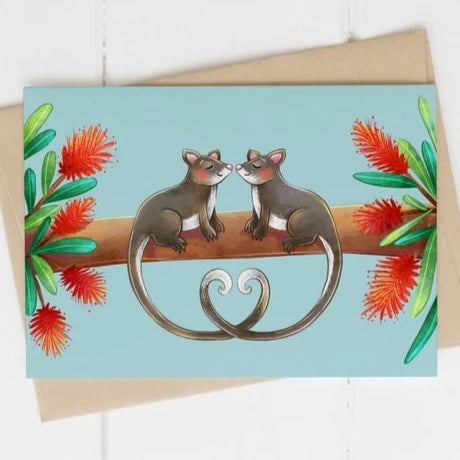 Stray Leaves- "Possum Love" Card