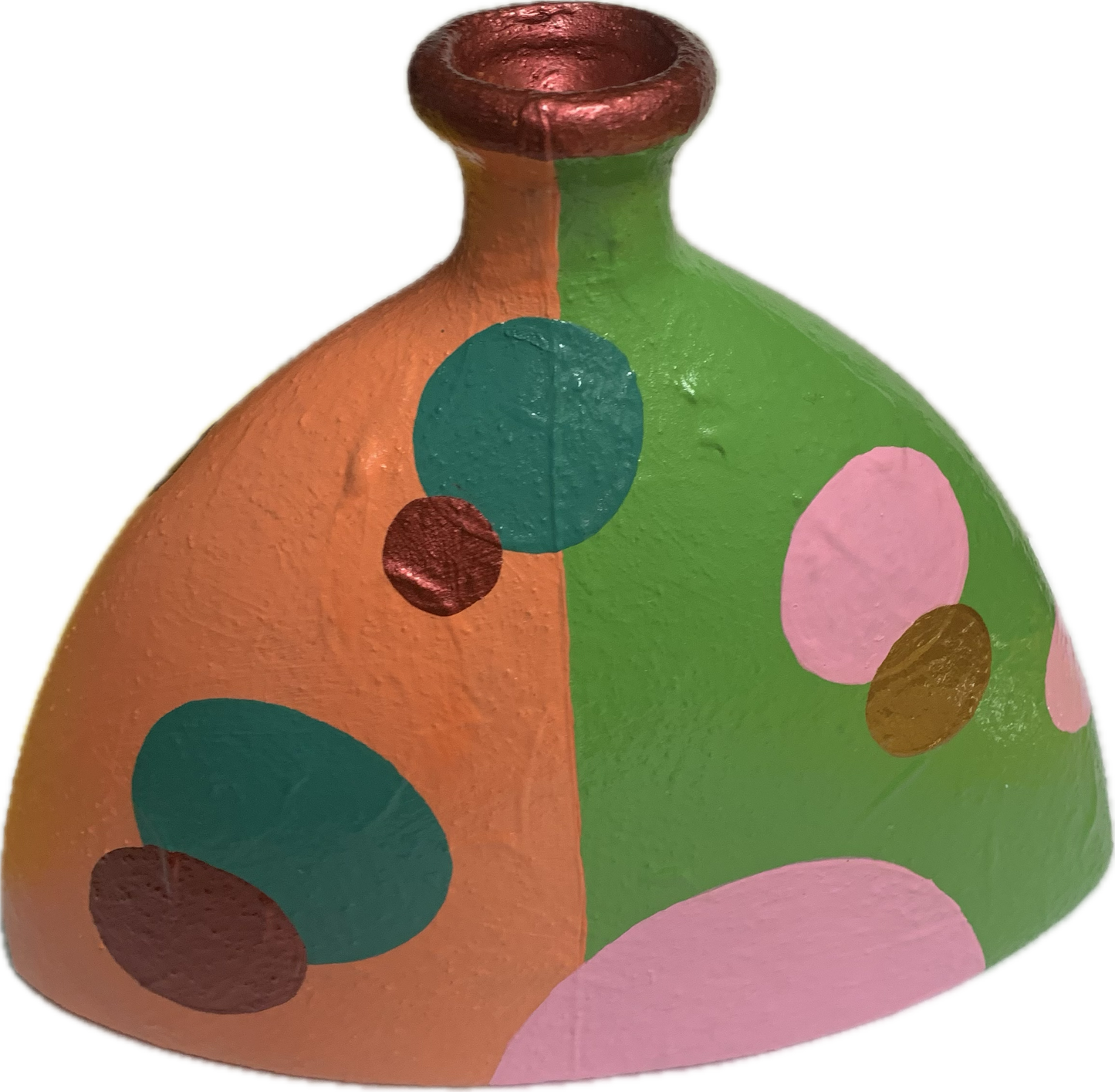 MAKIN' WHOOPEE - Tall Halfer Vase- Peach & Green