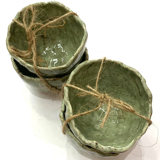 EARTH BY HAND- Small Green Bowl Twin Sets