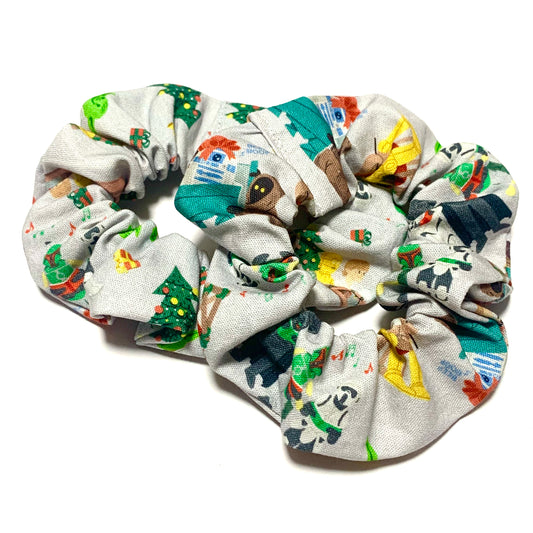 MUMMA WHOOPEE - Jumbo "Grey Star Wars"- Christmas Scrunchies