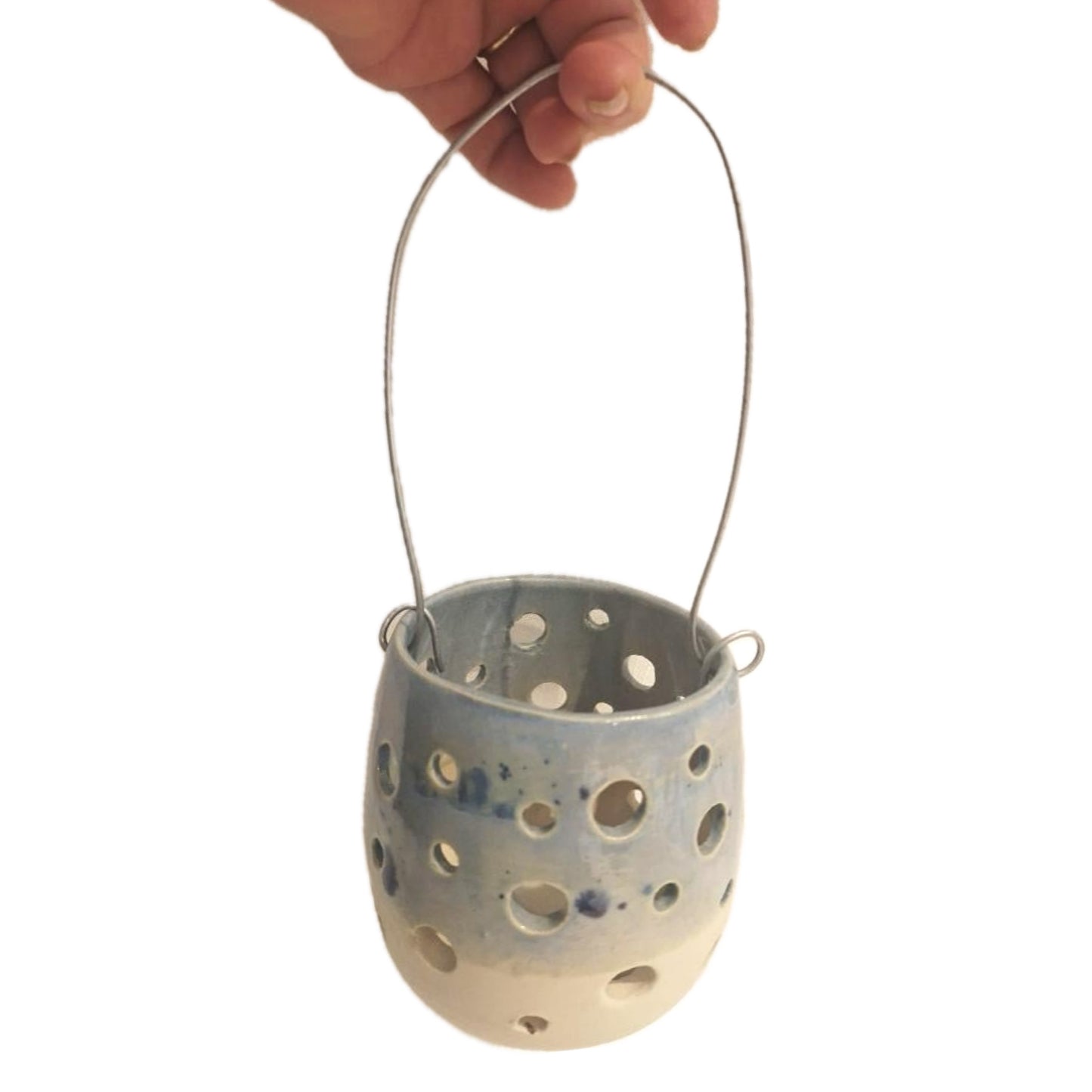 EARTH BY HAND- Blue Speckled Hanging Lanterns