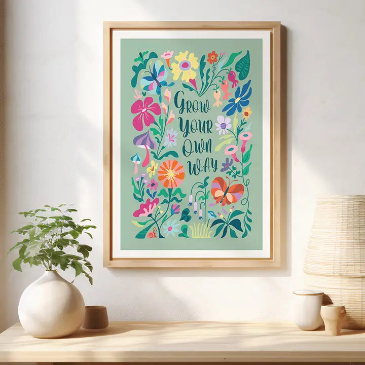 3 BIRDIES STUDIO- "Grow Your Own Way" A5 Art Print
