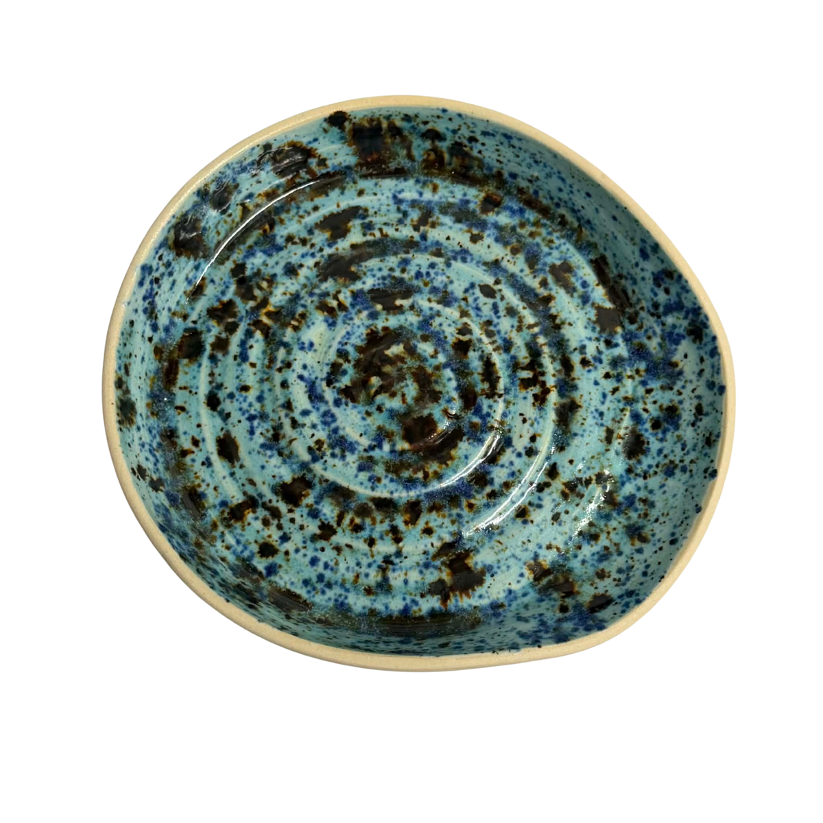POTTERESS BY ALICIA - Spoon Rest - Blue with Brown Splash