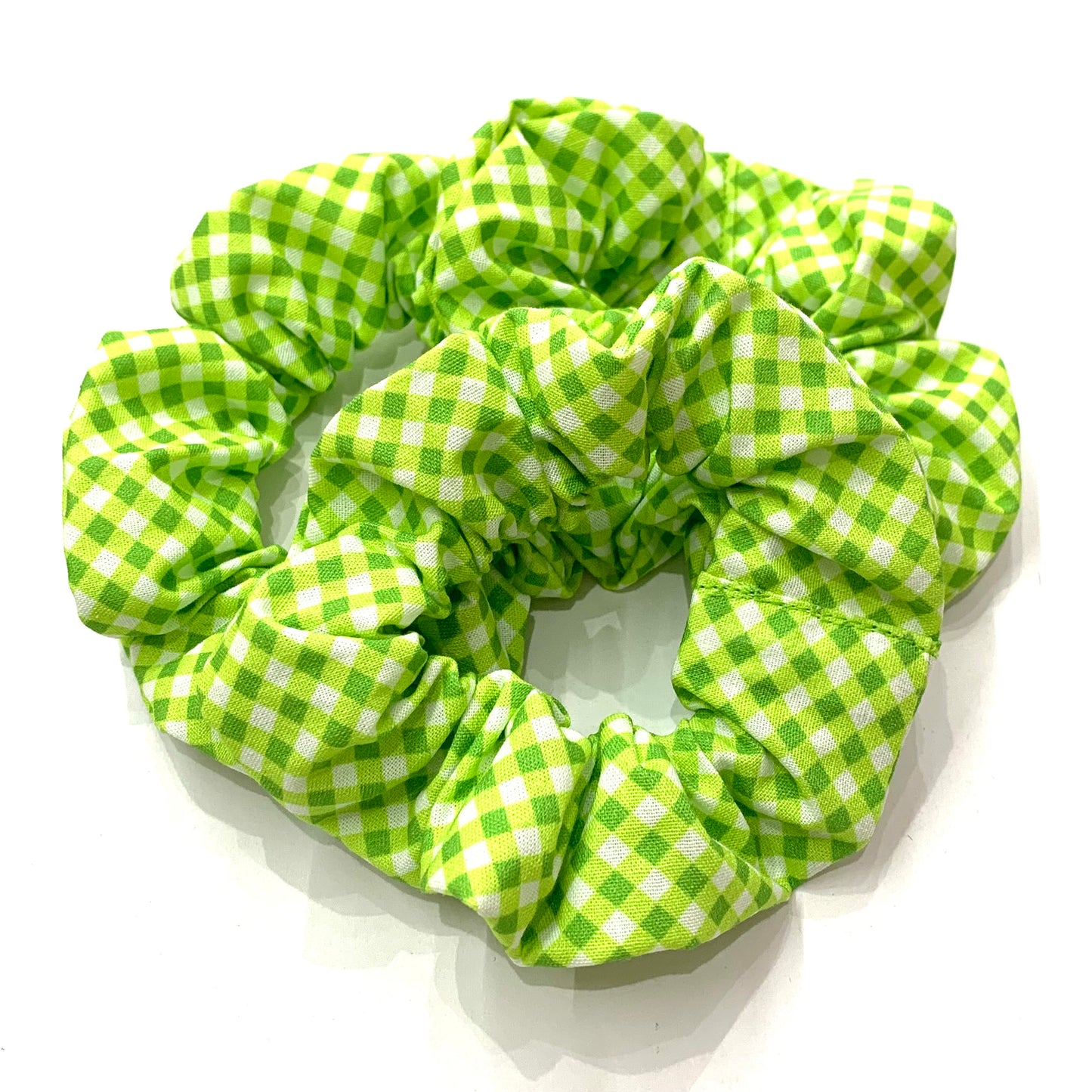 MAKIN' WHOOPEE - Regular "Green Gingham" Scrunchies