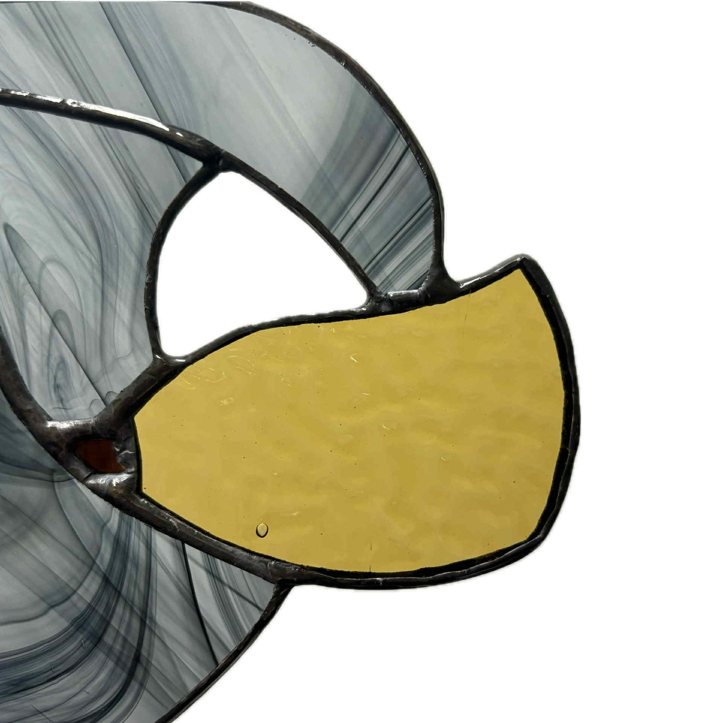 SWAN GLASS - Stained Glass Witch on the Moon