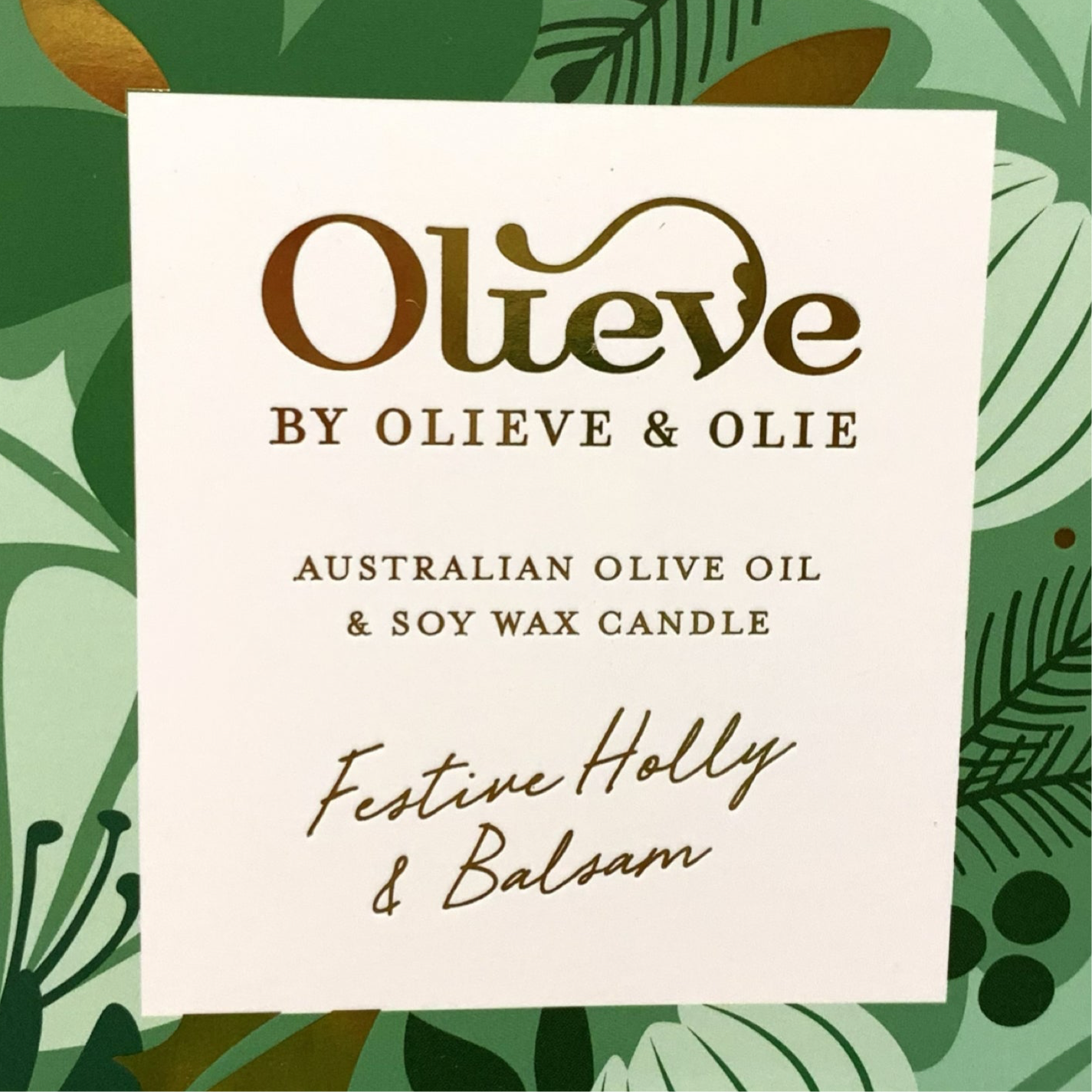 OLIEVE AND OLIE- Festive Holly & Balsam- Christmas Candle- Green