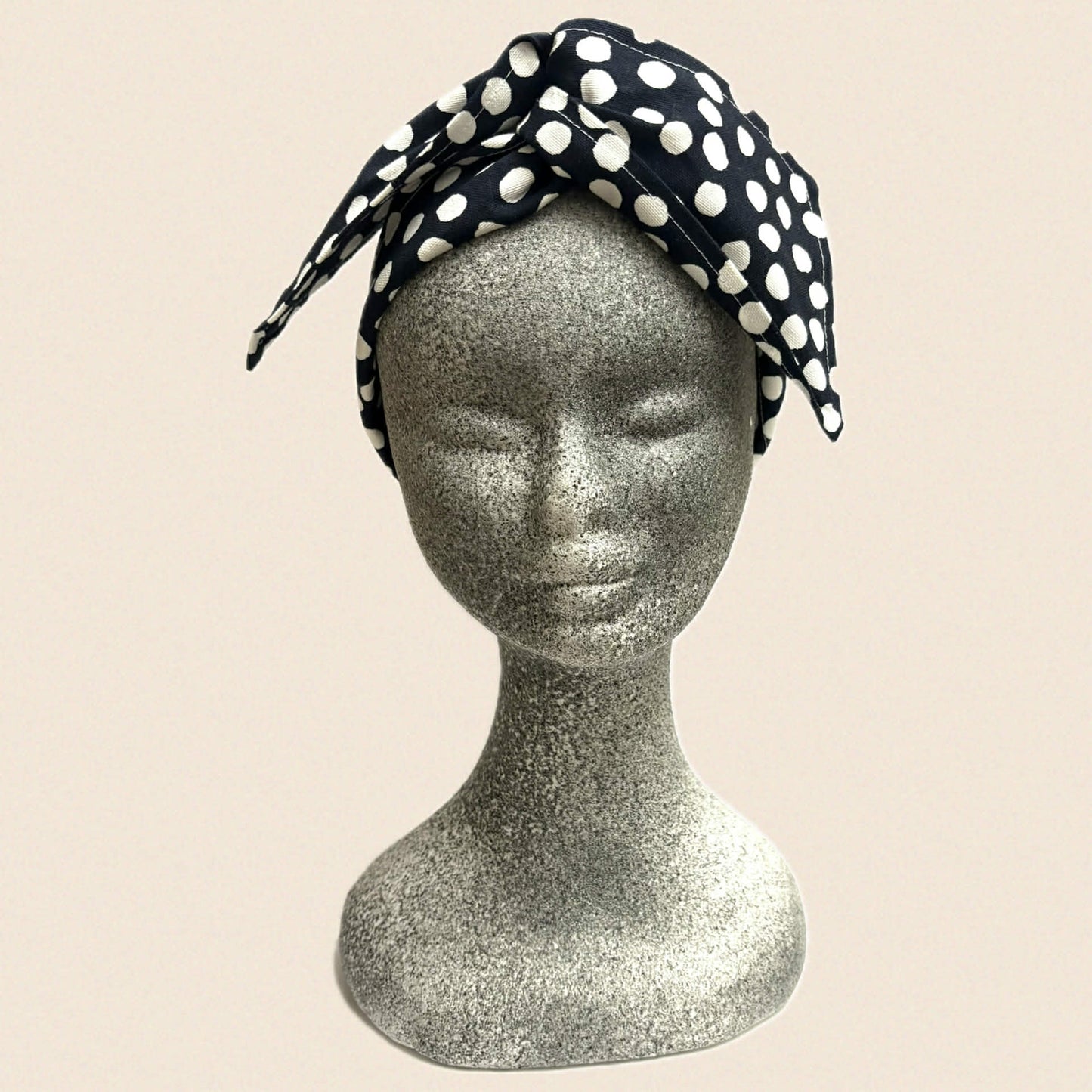 OH SEW ROSY: WIRE HEADBAND - Black/Navy Spotty