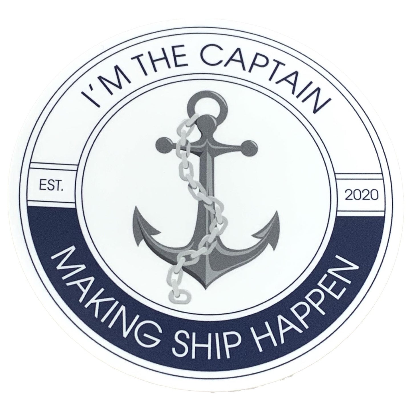 SAILFISH CREATIVE- "I'm the Captain" Anchor Pun Vinyl Sticker