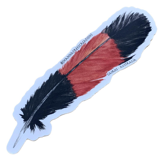 Shanna Trees Creations- Black Cockatoo Feather Large Sticker