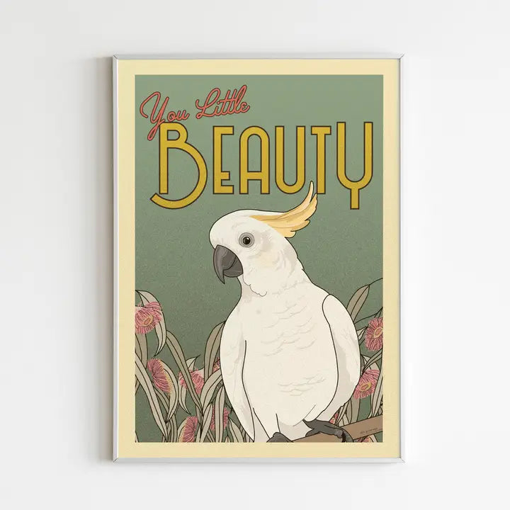 Green Mini Creative - A4 Poster/Print - White Cockatoo: "You Little Beauty"