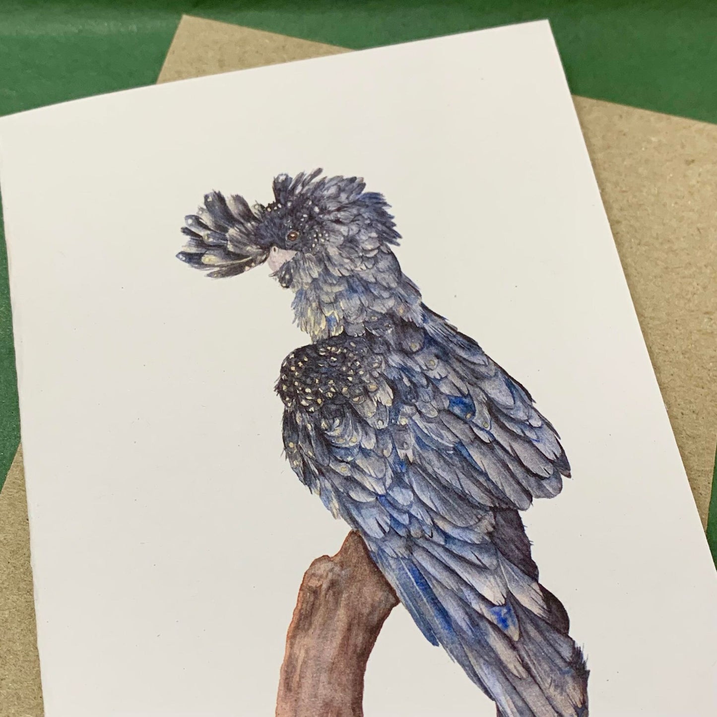 Shanna Trees Creations- Black Cockatoo Regular Greeting Card