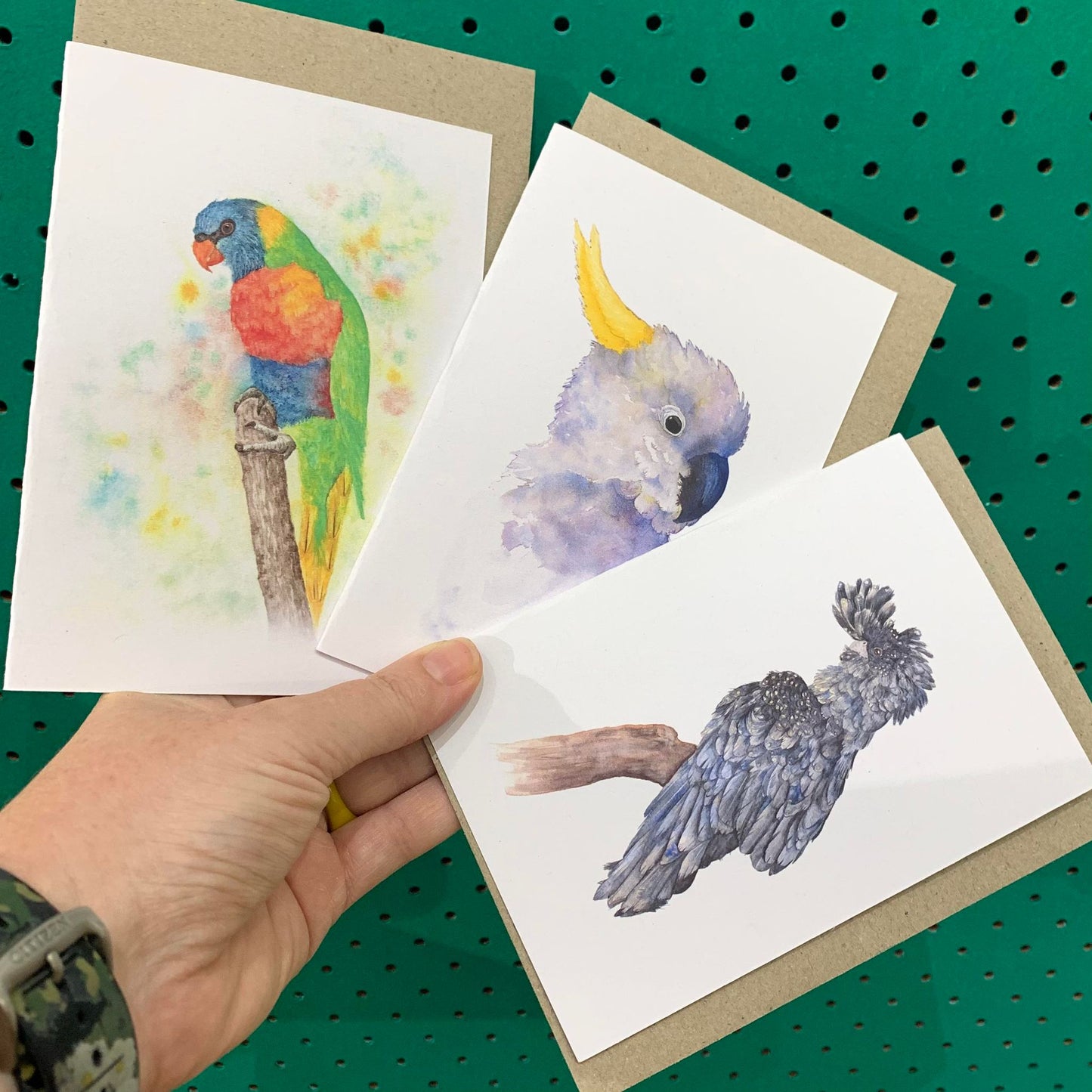 Shanna Trees Creations- Black Cockatoo Regular Greeting Card