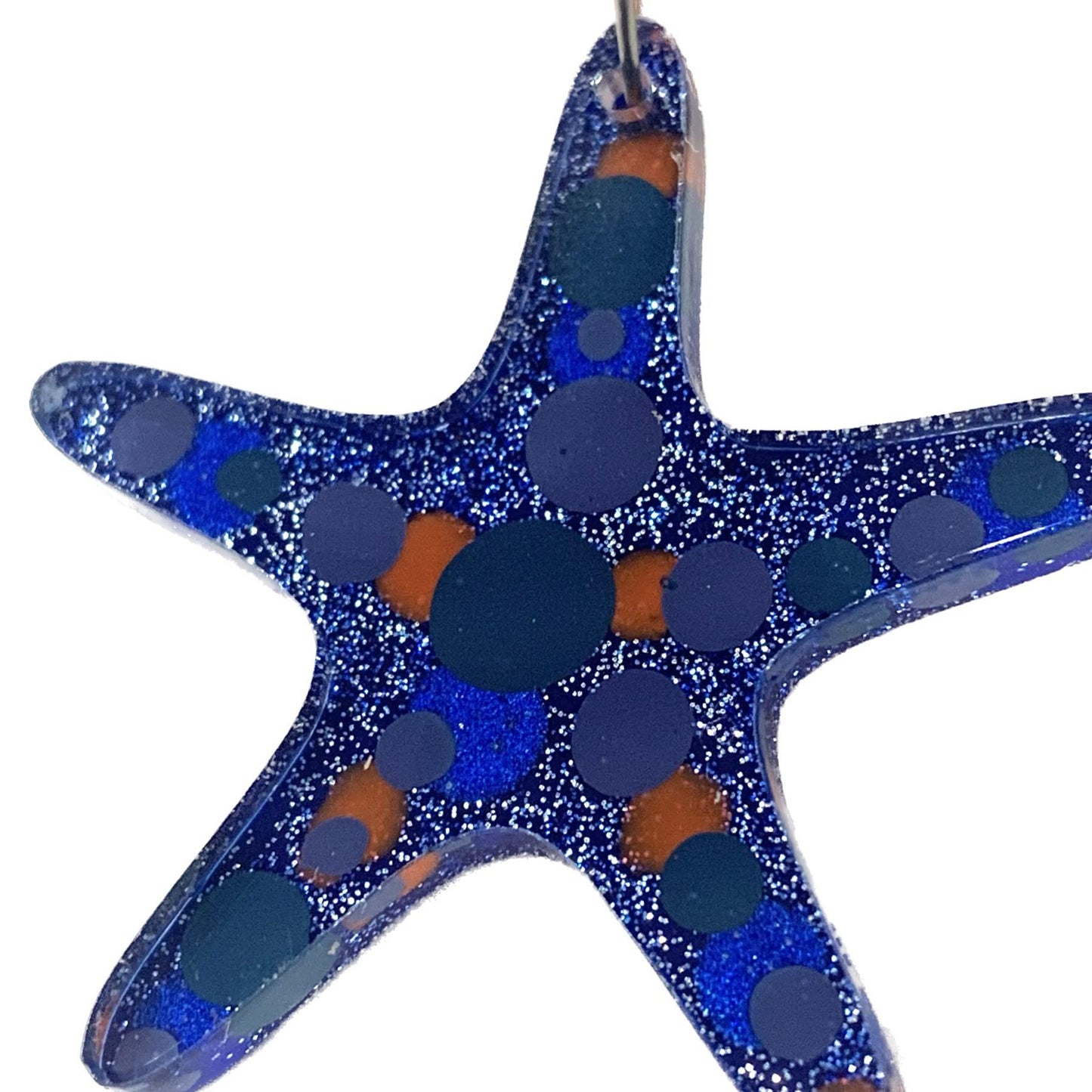 THIS BIRD HAS FLOWN- Blue Starfish Hoop Dangles