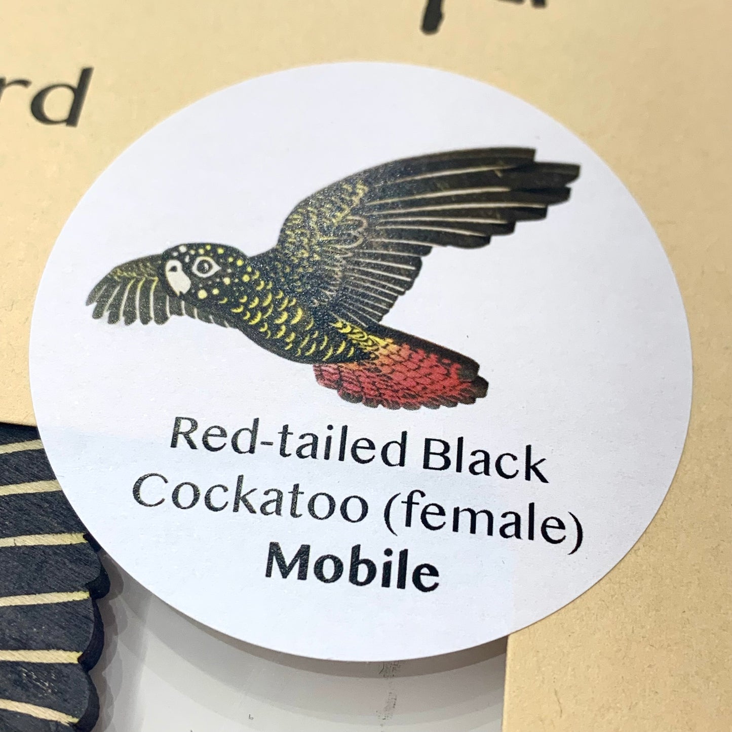 BRIDGET FARMER PRINTMAKER- Black Cockatoo Mobile- Female