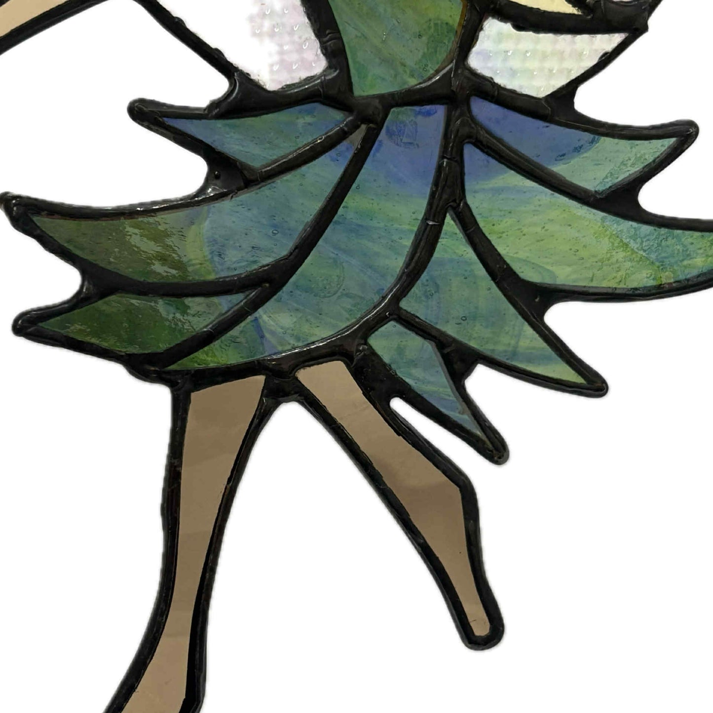 SWAN GLASS -FOREST DANCER FLOWER FAIRY - Stained Glass Ornament