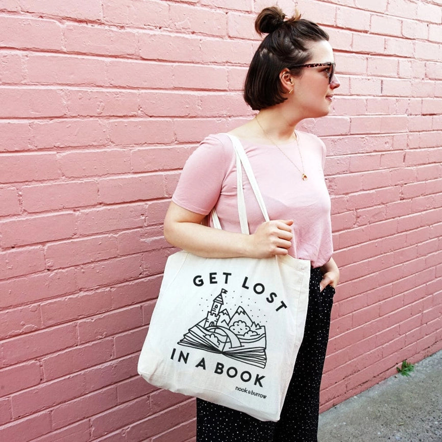 NOOK & BURROW- "GET LOST" Bookish Tote Bag