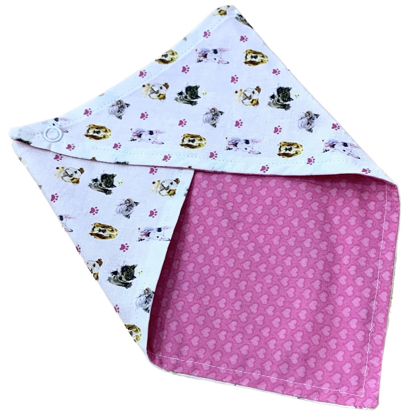 MAKIN' WHOOPEE - Medium Pet Bandana- Pet Portraits & Pink Hearts