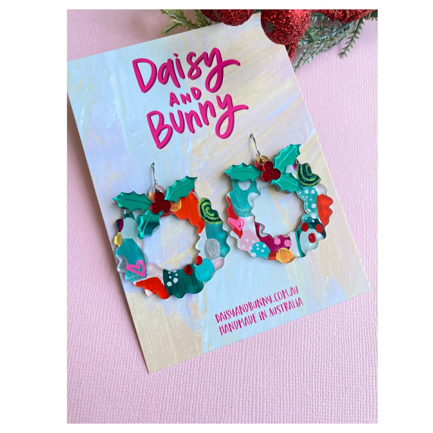 DAISY AND BUNNY - HANDPAINTED CHRISTMAS WREATHS