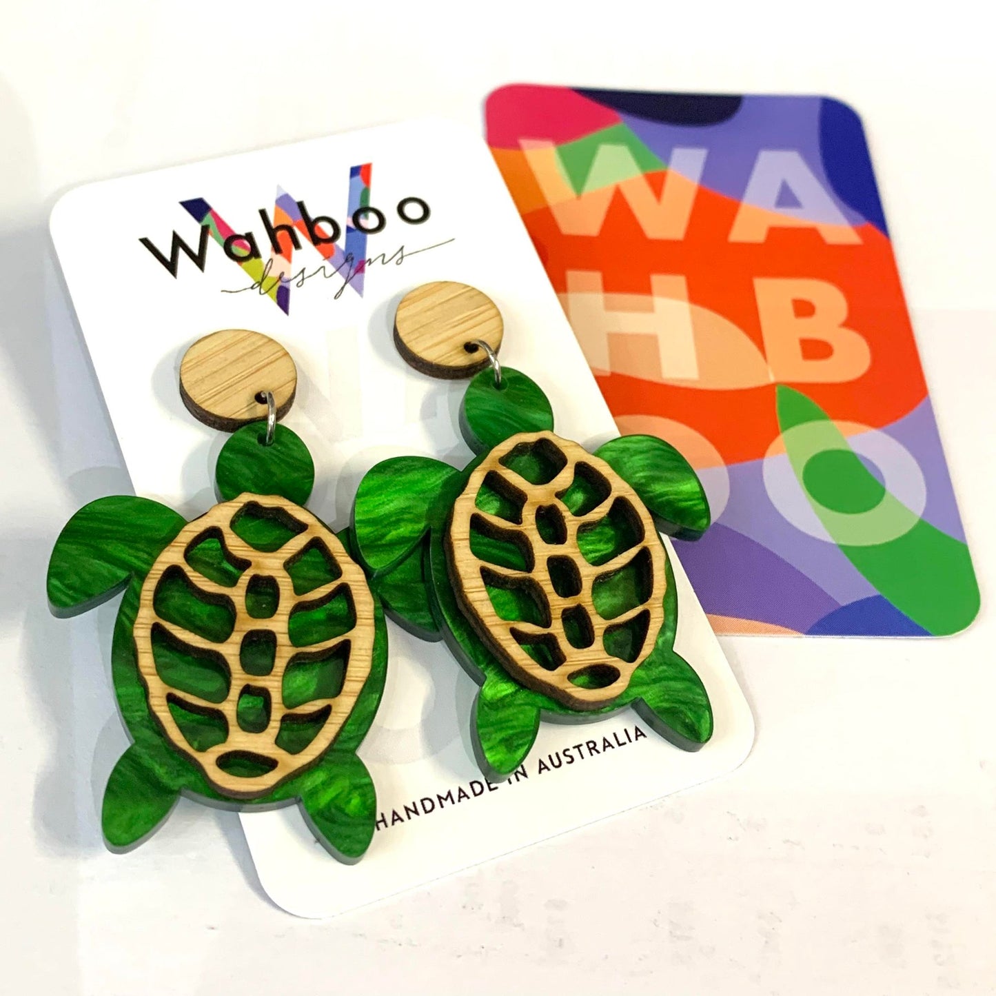 WAHBOO- Turtle Stud Dangle Earrings