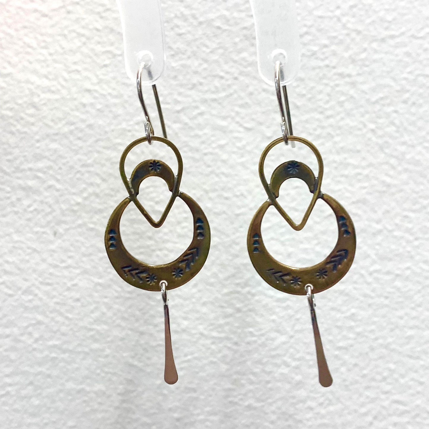 KATE HUNTER - Silver & Brass Celestial Dangle Earrings