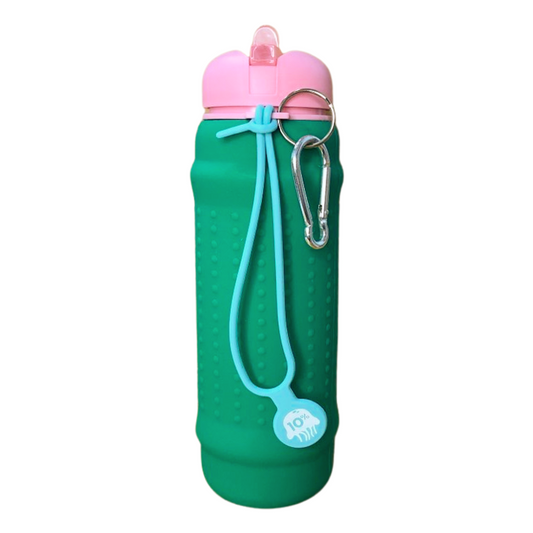 ROLLA BOTTLE - Collapsible Bottle - Green Pink & Aquamarine
