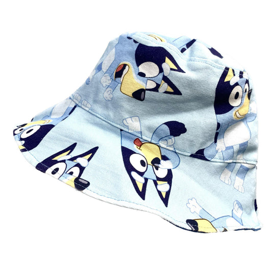Teacups n Quilts- Blue Just Bluey Fabric Hat- Kids Size Medium