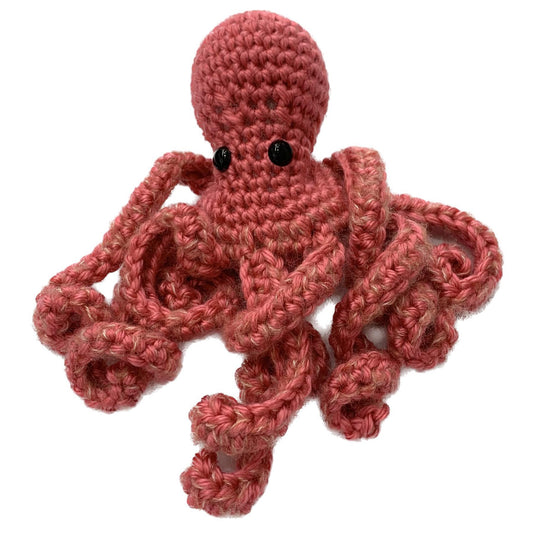 BEAKNITS- CROCHETED OCTOPUS -  Coral