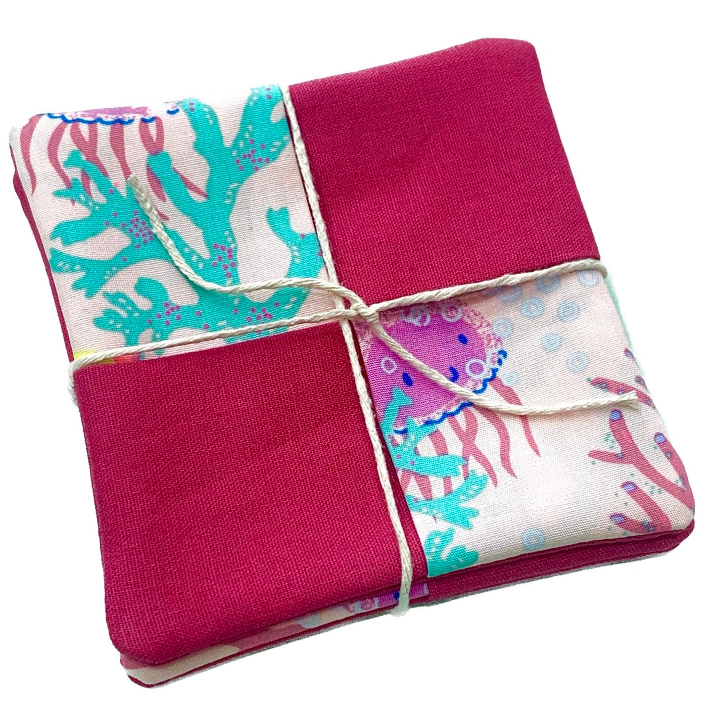 MAKIN' WHOOPEE- 2 PACK WINE GLASS COASTERS- Under the Sea & Pink