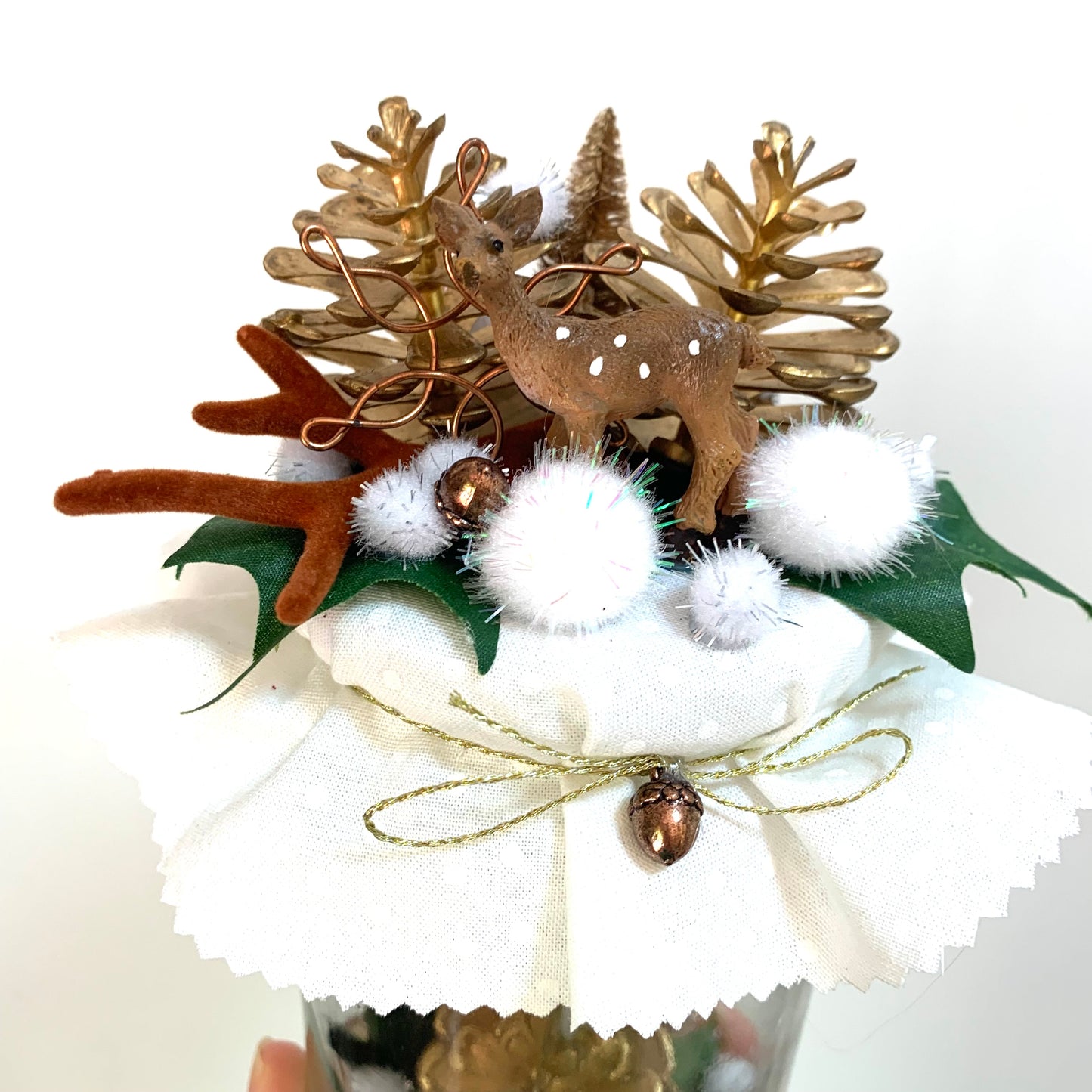 THIS BIRD HAS FLOWN- Christmas Jar Decoration- Large Natural Woodland