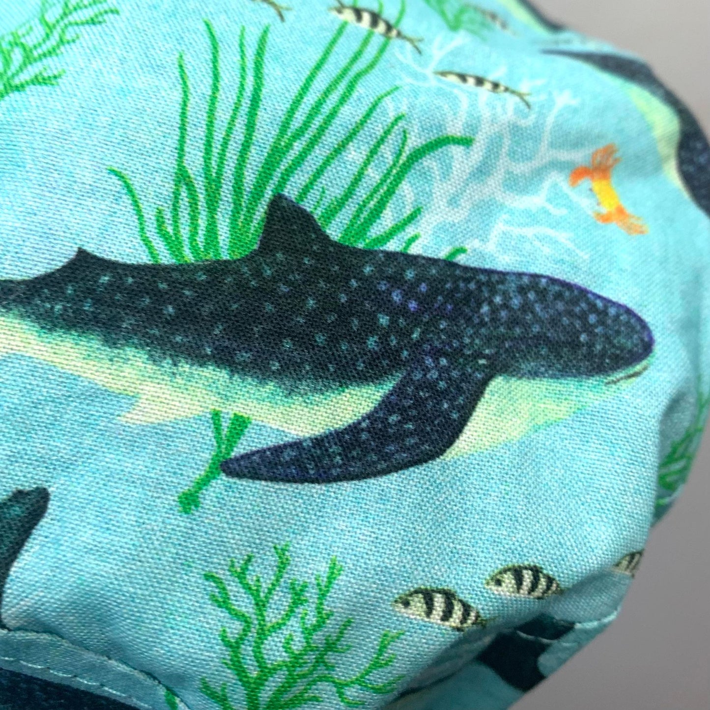 Teacups n Quilts- Whale Sharks Fabric Hat - Kids Size Large