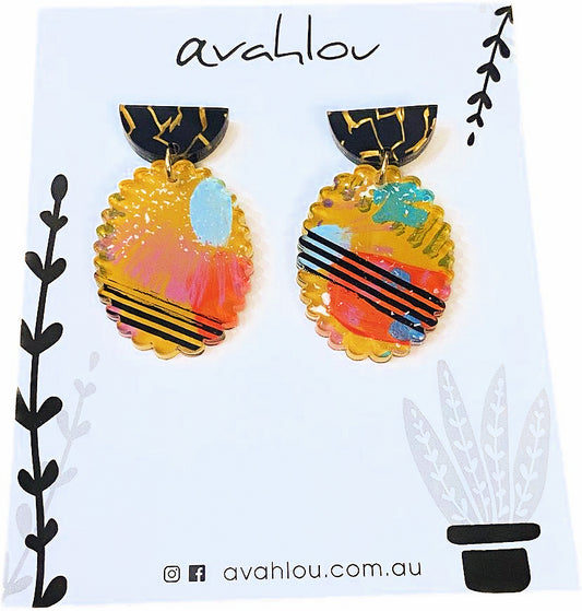 AVAHLOU - MUSTARD COLLECTION - TWO PIECE STUD TOP DANGLE EARRINGS
