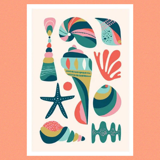 3 BIRDIES STUDIO- "Seashell" A4 Art Print