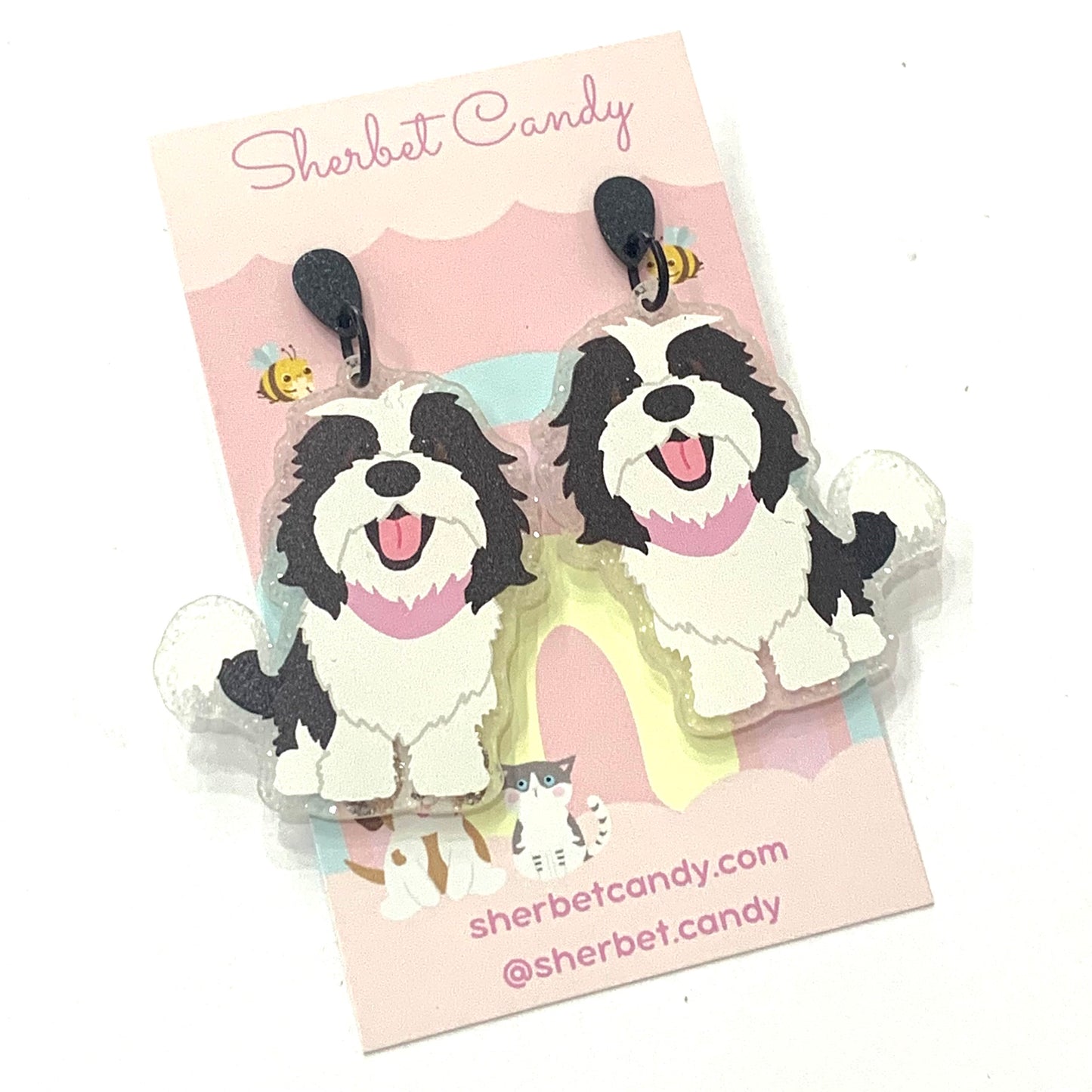 SHERBET CANDY- Molly the Happy Dog Earrings