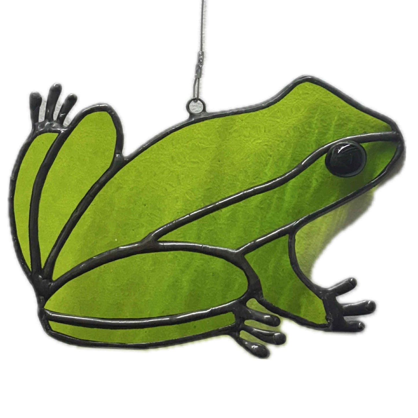 SWAN GLASS - GREEN TREE FROG - Stained Glass Ornament