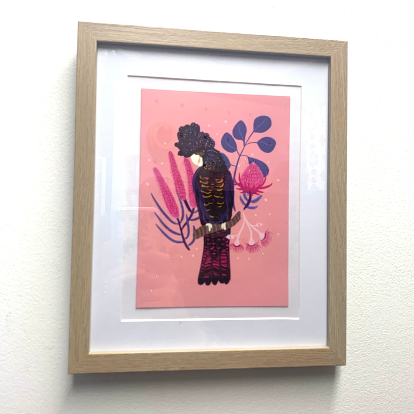 NUOVO - "Black Cockatoo" Framed Image- by Emma Whitelaw