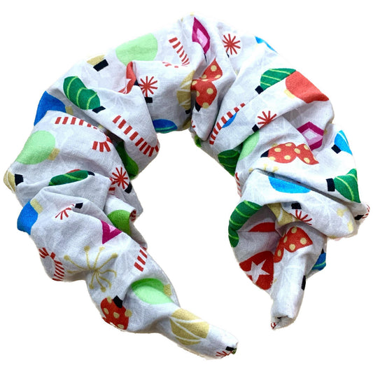 MAKIN WHOOPEE - BIG SCRUNCHIE CHRISTMAS HEADBANDS- Retro Baubles