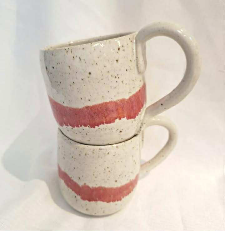 EARTH BY HAND- Hand Painted Pink Splash Mugs