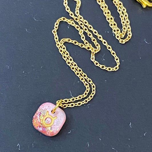 WATSON THE PUMPKIN - Zodiac Pendant - TAURUS - Pink & Rose Gold