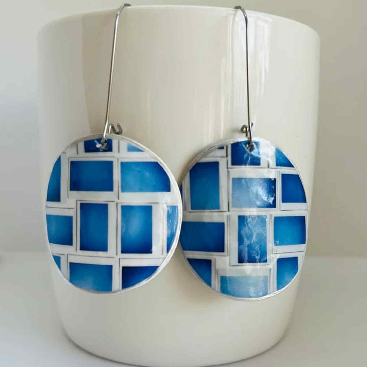 EDIE & BILL- HELENA 2 SINGLE DROP- Recycled Coffee Pod & Magazine Earrings