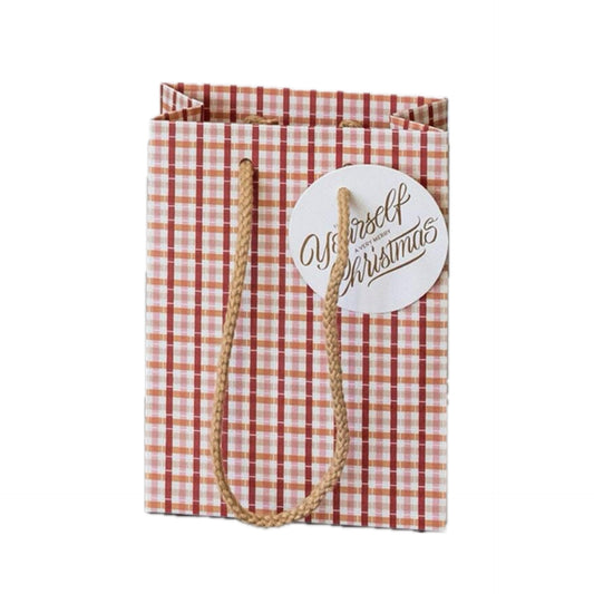 BESPOKE LETTERPRESS - "Red Tartan" Small Gift Bag
