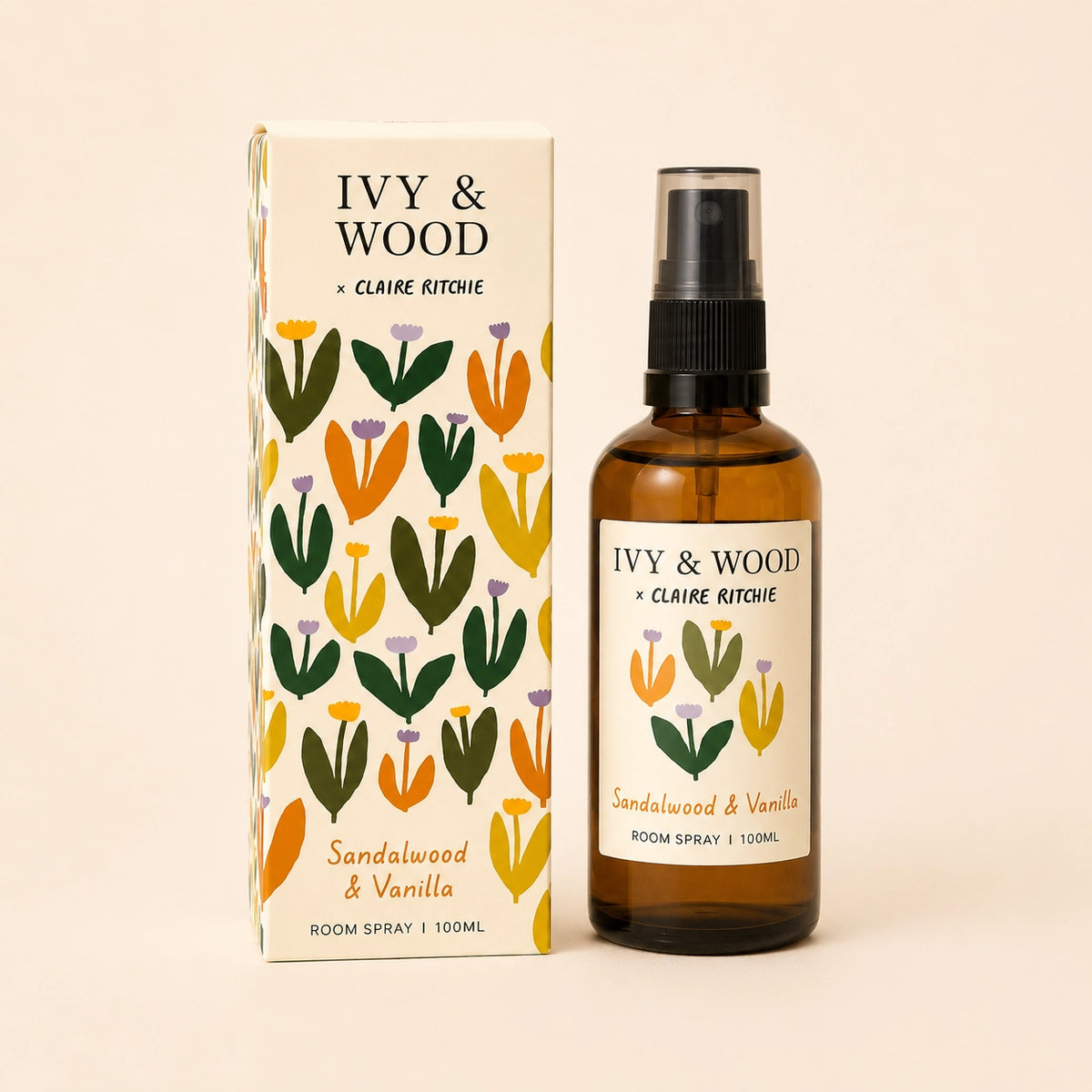 IVY & WOOD - Sandalwood & Vanilla Room Spray - Bloom X Claire Ritche Limited Edition