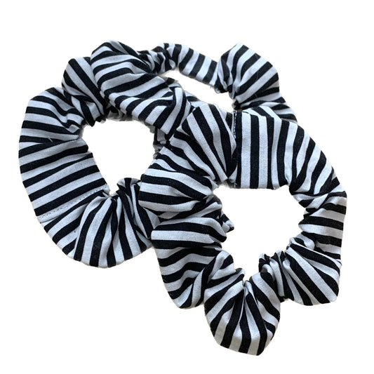 MAKIN' WHOOPEE - "Black & White Stripes" REGULAR SCRUNCHIES