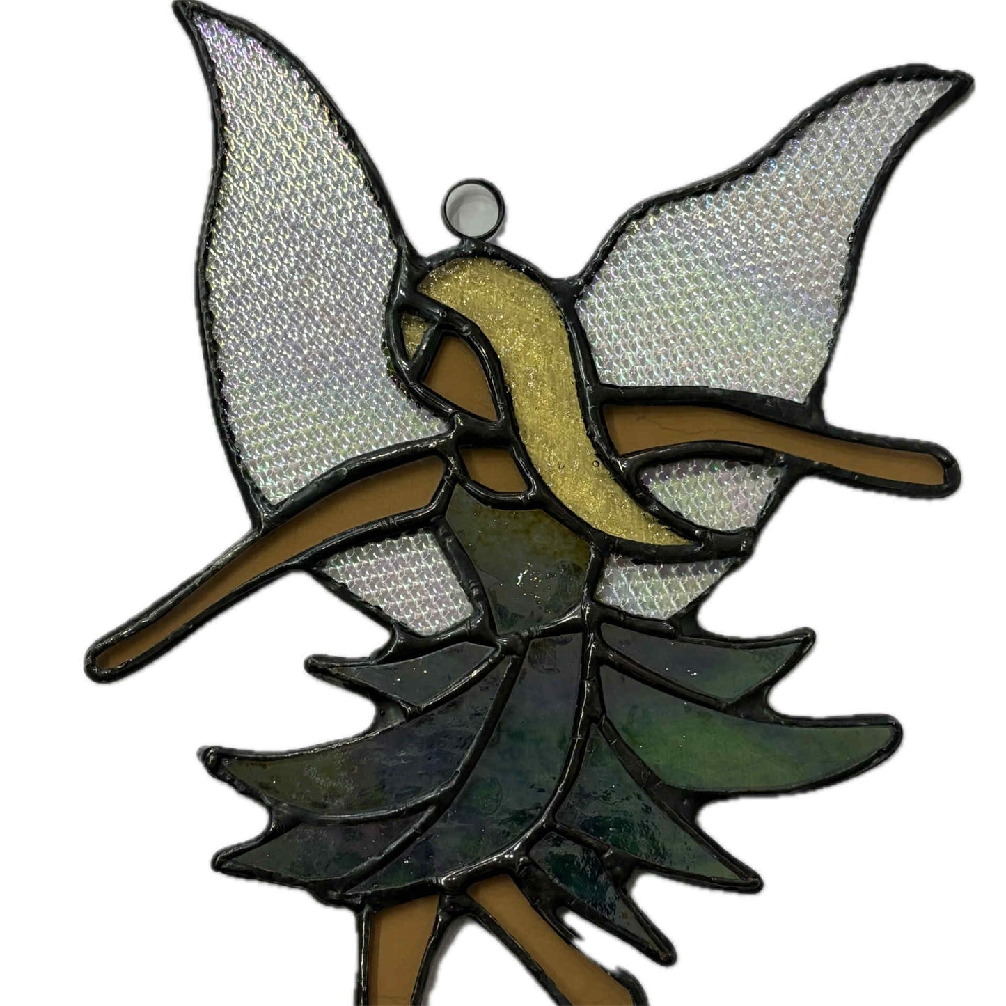 SWAN GLASS -FOREST DANCER FLOWER FAIRY - Stained Glass Ornament