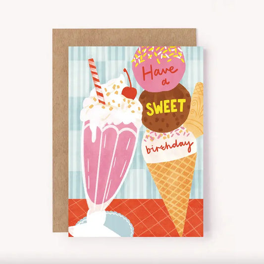 LAUREN SISSON STUDIO- "Sweet Birthday" Ice Cream Card