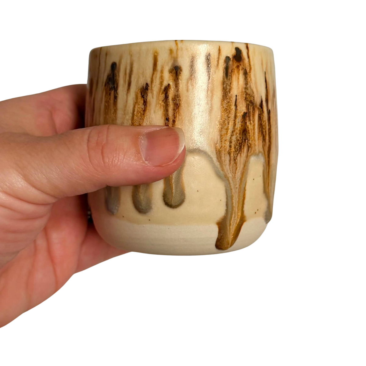 POTTERESS BY ALICIA - Latte Cup White Clay Brown Drizzle #2