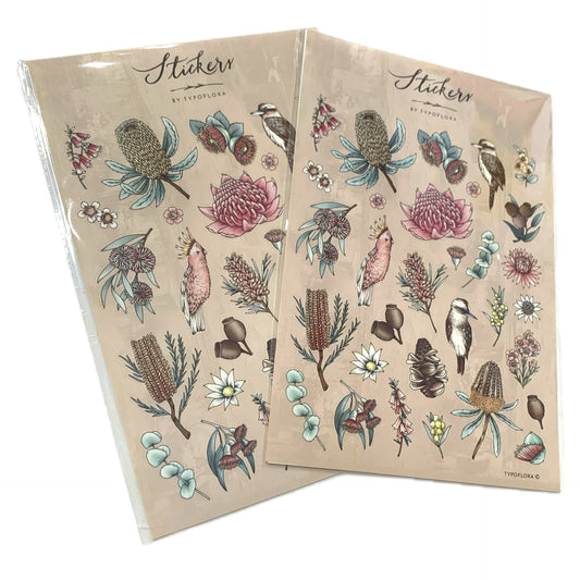 TYPOFLORA - Sticker Sheet - Australiana