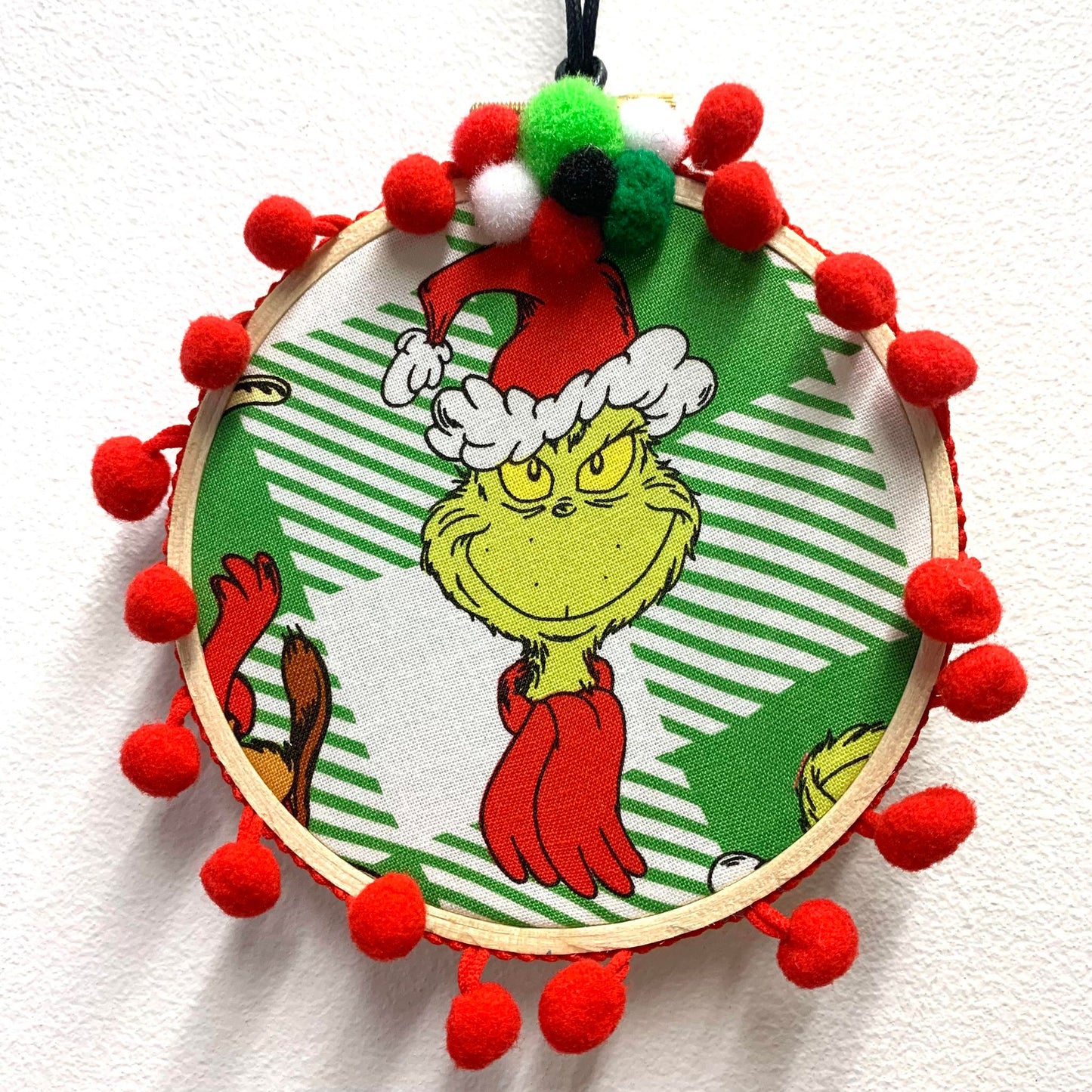 THIS BIRD HAS FLOWN- "The Grinch" Small Embroidery Hoop Christmas Decoration