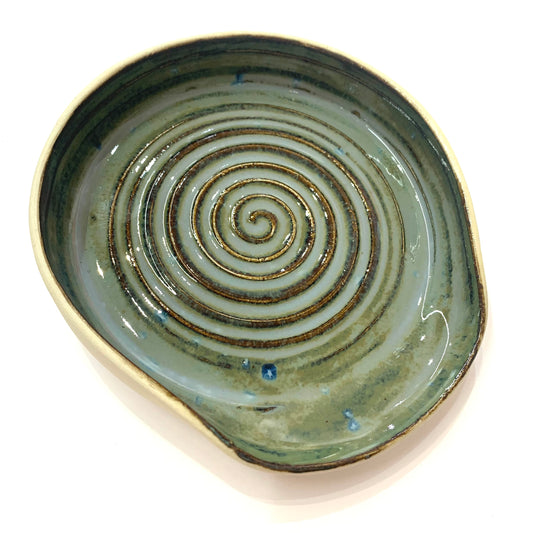 POTTERESS BY ALICIA - Spoon Rest - Blue/Green Swirl