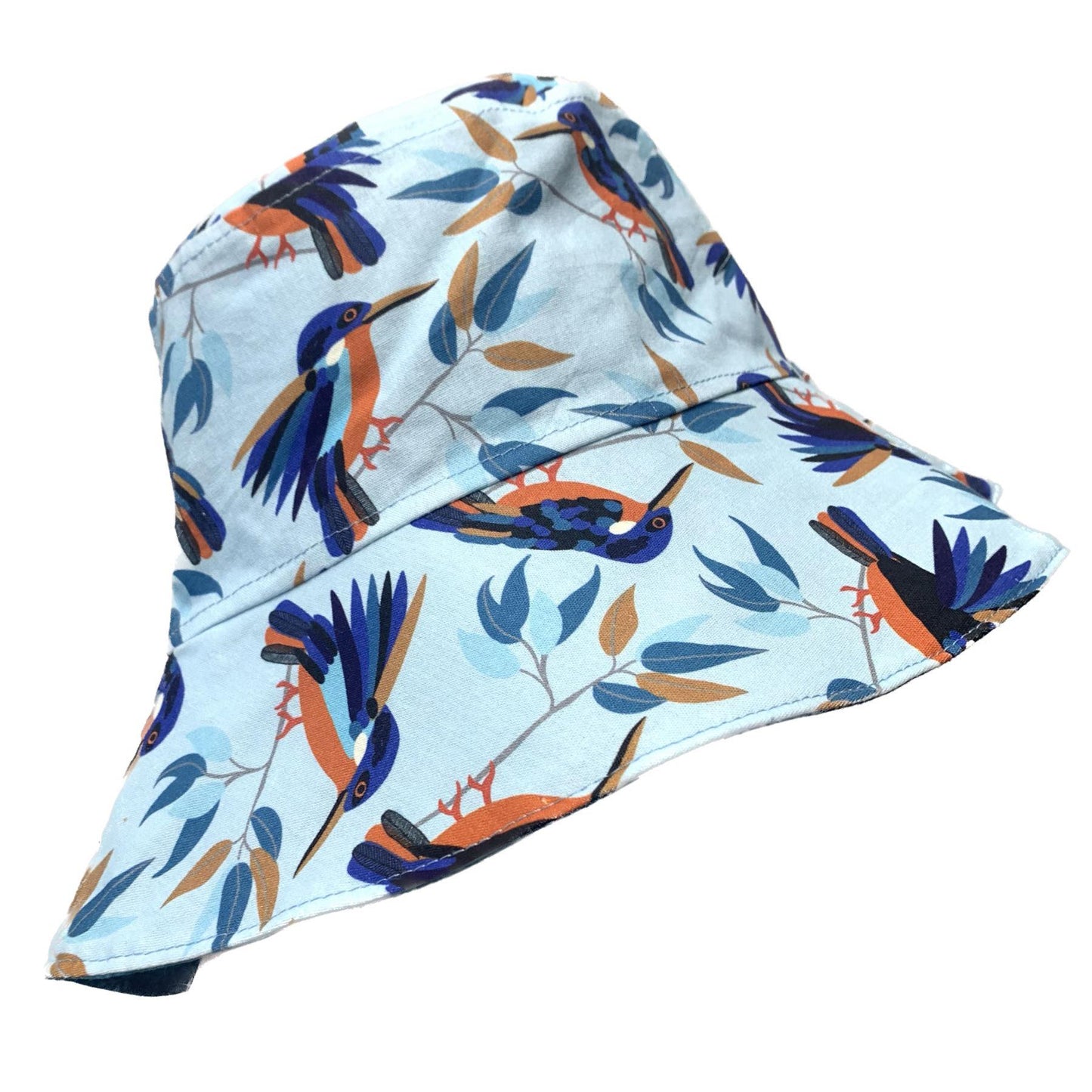 Teacups n Quilts- Kingfisher Fabric Hat- Adult Size