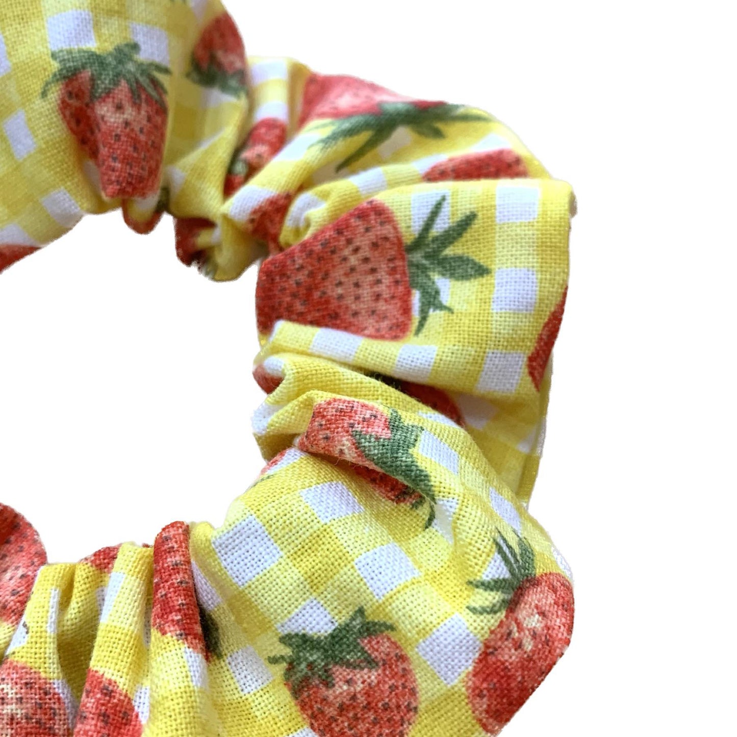 MAKIN' WHOOPEE - "Gingham & Strawberries" REGULAR SCRUNCHIES